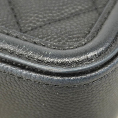 Chanel Shoulder Wallet CC Filigree Caviar Skin Black Gold Hardware Women's