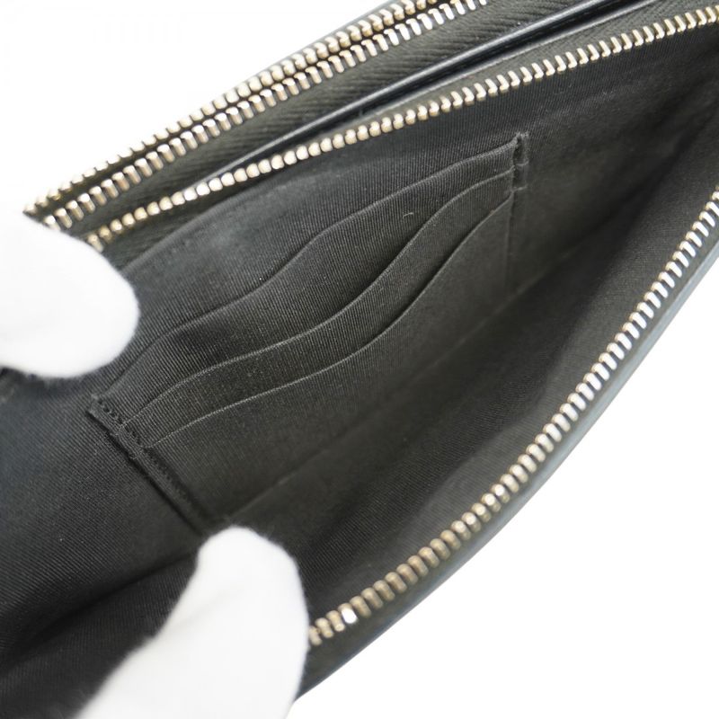 Chanel Shoulder Wallet CC Filigree Caviar Skin Black Gold Hardware Women's