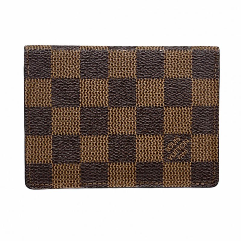 Louis Vuitton Card Case Damier Porte 2 Cult Vertical N60533 Ebene Men's Women's