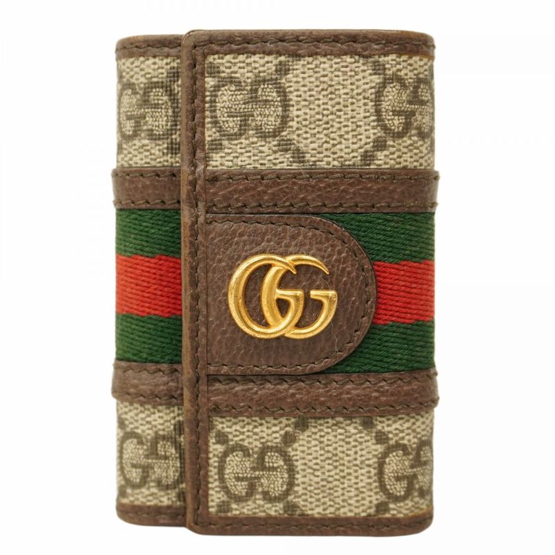 Gucci Key Case Ophidia 603732 PVC Brown Ladies