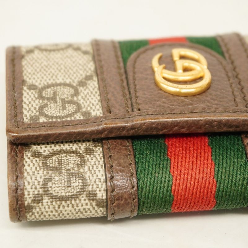 Gucci Key Case Ophidia 603732 PVC Brown Ladies