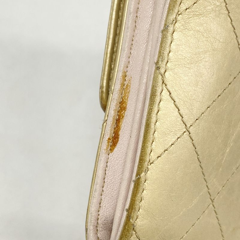 Chanel Long Wallet Matelasse Leather Beige Gold Hardware Women's