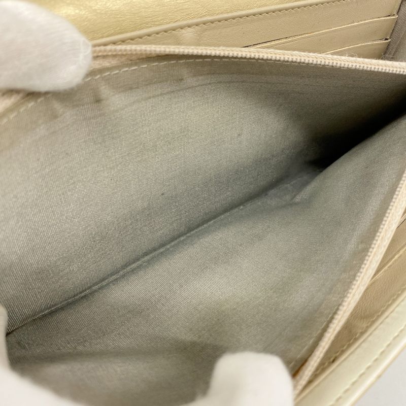 Chanel Long Wallet Matelasse Leather Beige Gold Hardware Women's