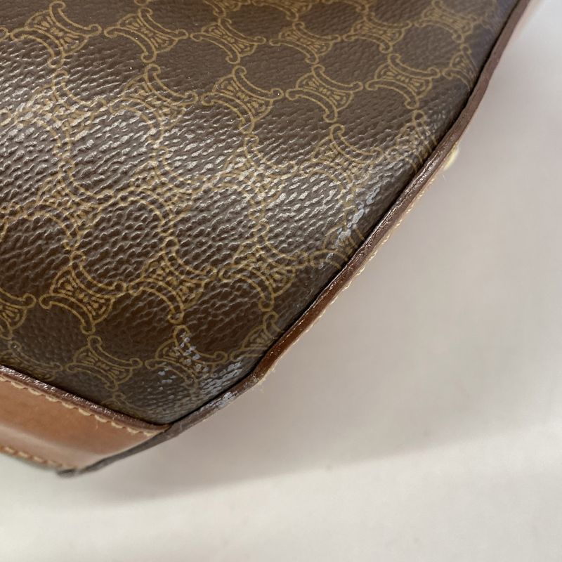 Celine Tote Bag Macadam PVC Brown Gold Hardware Women's