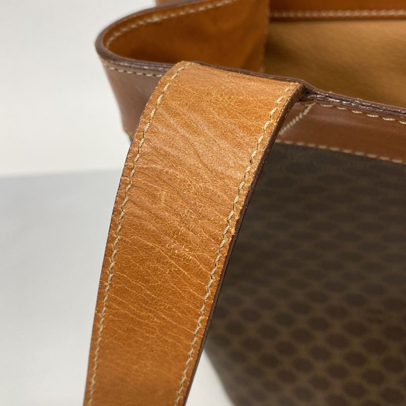 Celine Tote Bag Macadam PVC Brown Gold Hardware Women's