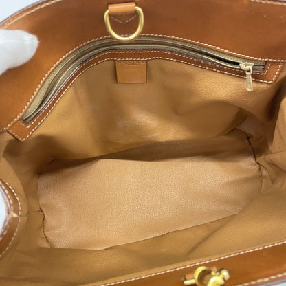 Celine Tote Bag Macadam PVC Brown Gold Hardware Women's
