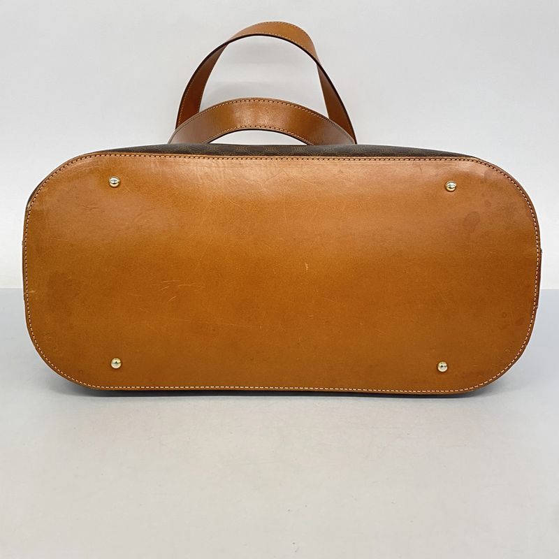 Celine Tote Bag Macadam PVC Brown Gold Hardware Women's