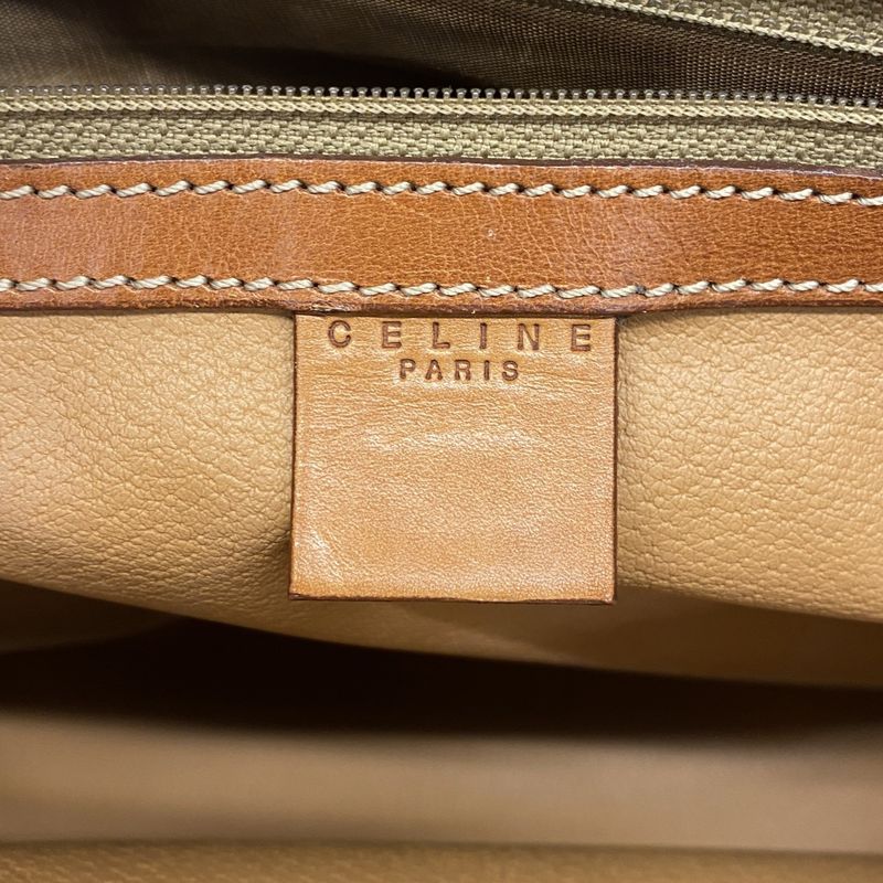 Celine Tote Bag Macadam PVC Brown Gold Hardware Women's