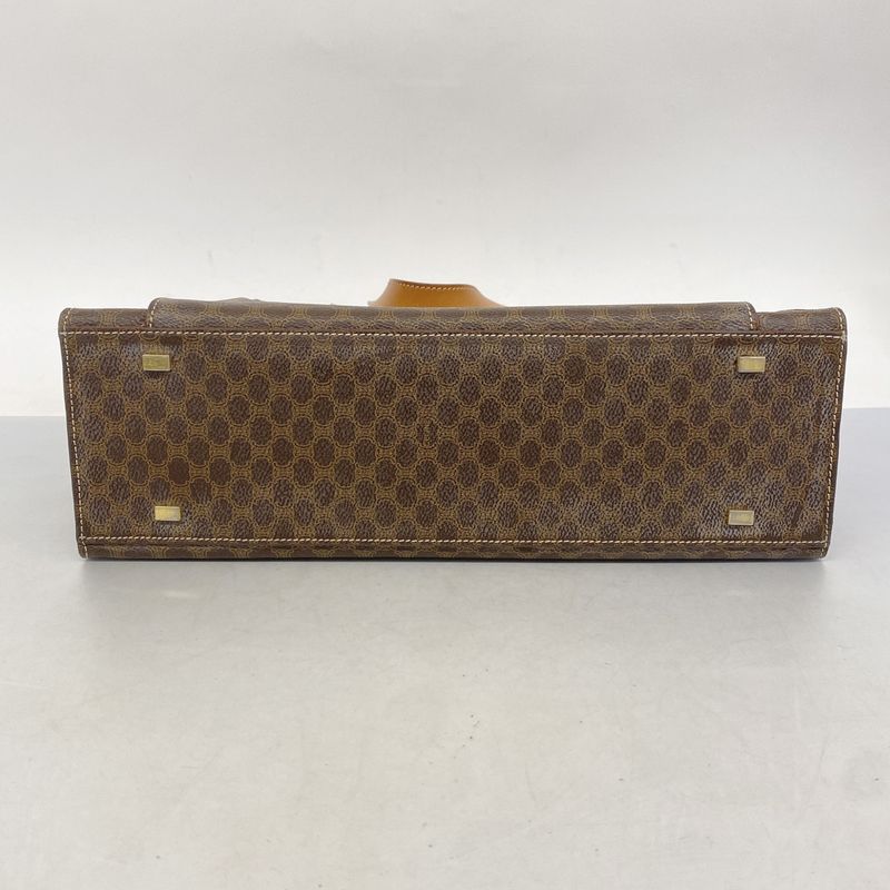 Celine Tote Bag Macadam PVC Brown Gold Hardware Women's