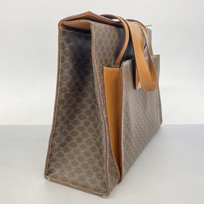 Celine Tote Bag Macadam PVC Brown Gold Hardware Women's