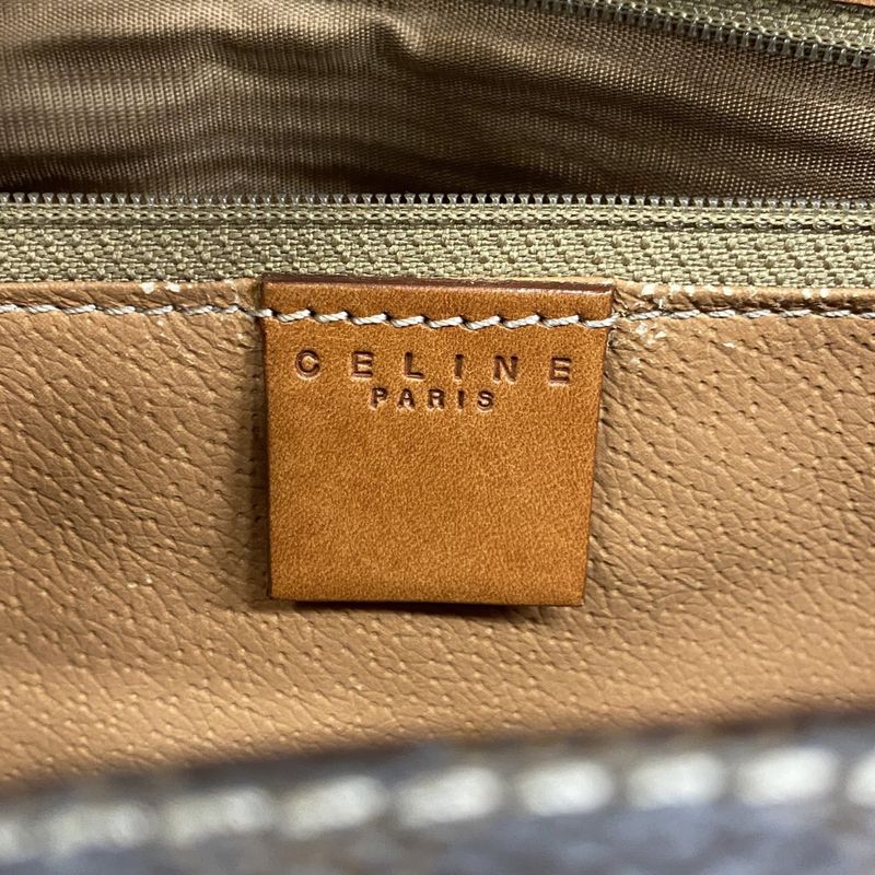 Celine Tote Bag Macadam PVC Brown Gold Hardware Women's