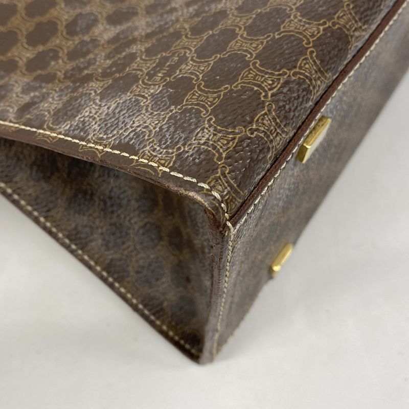 Celine Tote Bag Macadam PVC Brown Gold Hardware Women's