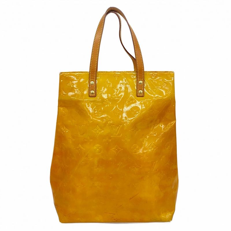 Louis Vuitton Tote Bag Vernis Lead MM M91141 Beige Ladies