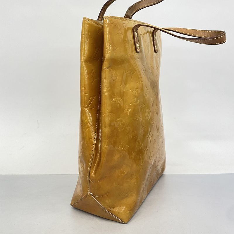 Louis Vuitton Tote Bag Vernis Lead MM M91141 Beige Ladies