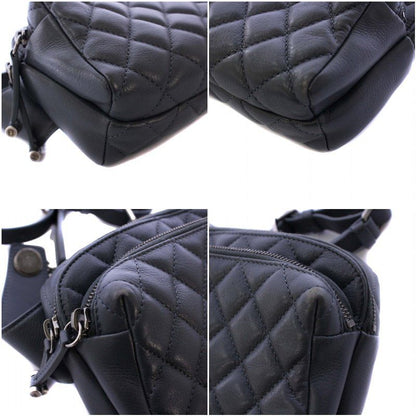 Chanel Matelasse Waist Bag Body Bag Coco Mark Calf Leather Gray A57887 26th KH