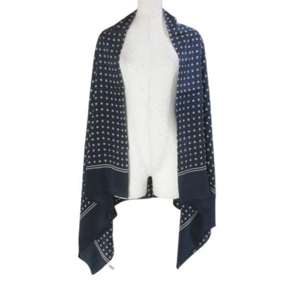 Yves Saint Laurent Yves Saint Laurent Foulards Silk Shawl Dot Polka Dot Navy