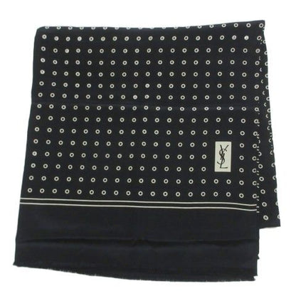 Yves Saint Laurent Yves Saint Laurent Foulards Silk Shawl Dot Polka Dot Black