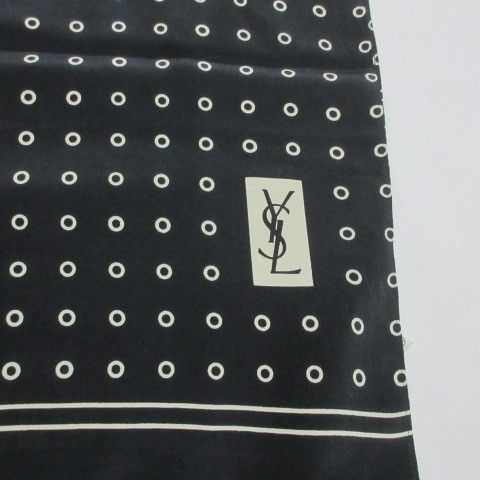 Yves Saint Laurent Yves Saint Laurent Foulards Silk Shawl Dot Polka Dot Black