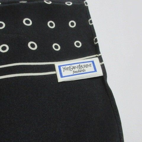 Yves Saint Laurent Yves Saint Laurent Foulards Silk Shawl Dot Polka Dot Black