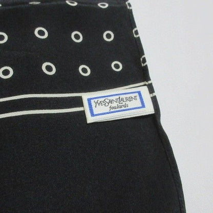 Yves Saint Laurent Yves Saint Laurent Foulards Silk Shawl Dot Polka Dot Black