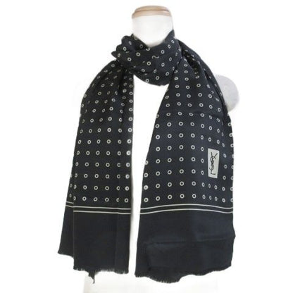 Yves Saint Laurent Yves Saint Laurent Foulards Silk Shawl Dot Polka Dot Black