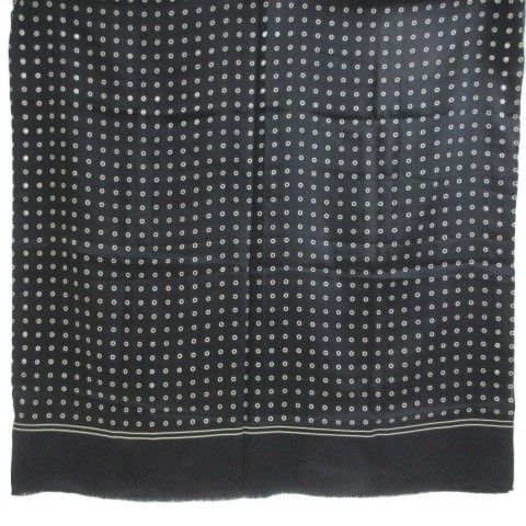 Yves Saint Laurent Yves Saint Laurent Foulards Silk Shawl Dot Polka Dot Black