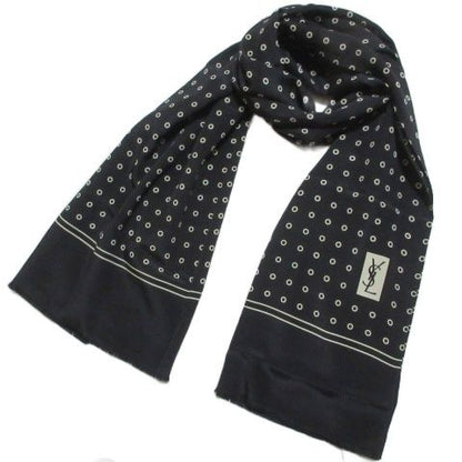 Yves Saint Laurent Yves Saint Laurent Foulards Silk Shawl Dot Polka Dot Black