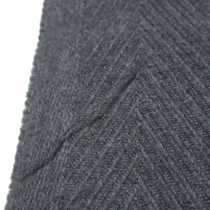 Fendi Wool Muffler Fringe Logo Charcoal Gray X