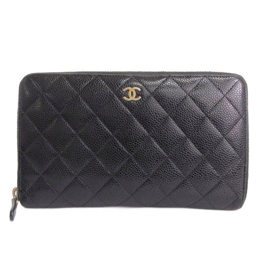 Chanel Matelasse Long Wallet Travel Case Caviar Skin Here Mark 10 Million