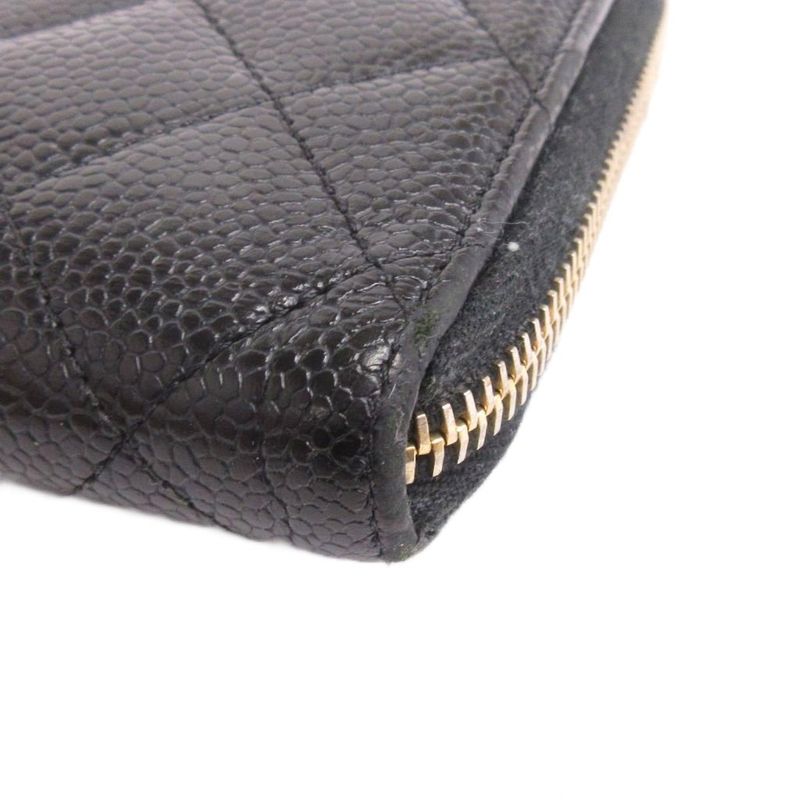 Chanel Matelasse Long Wallet Travel Case Caviar Skin Here Mark 10 Million