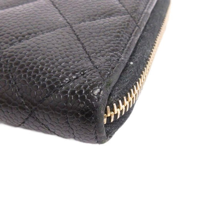 Chanel Matelasse Long Wallet Travel Case Caviar Skin Here Mark 10 Million