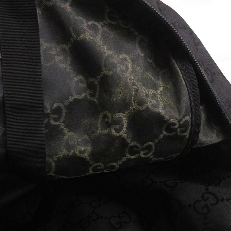Gucci Boston Bag Nylon GG Pattern 112270 213317 Black Bag Aa