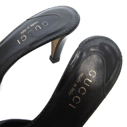 Gucci Mule Sandals Genuine Leather 36.5 Black /uo • Gy62