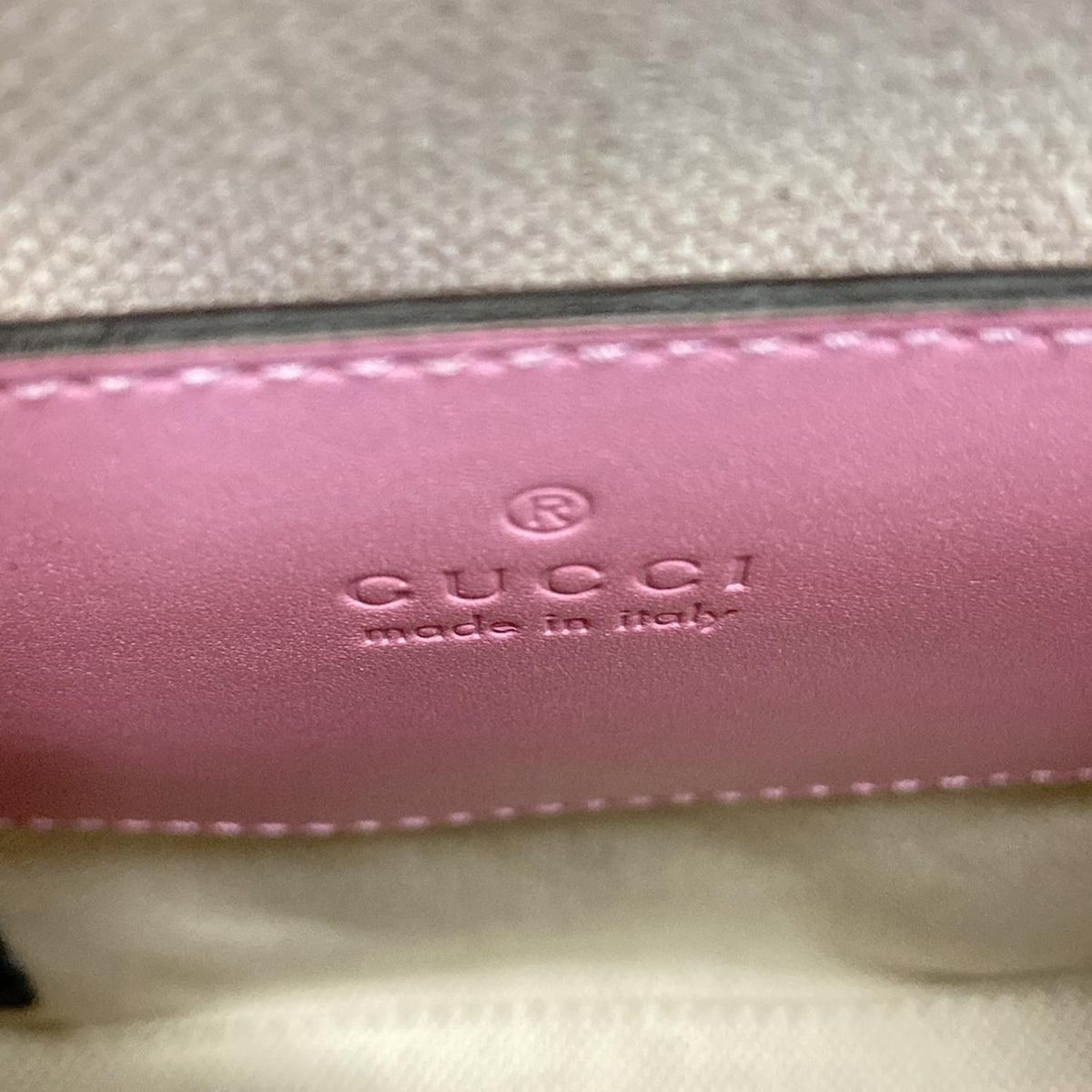 Gucci Handbag Bamboo 702106 Pink Mini Bag Leather