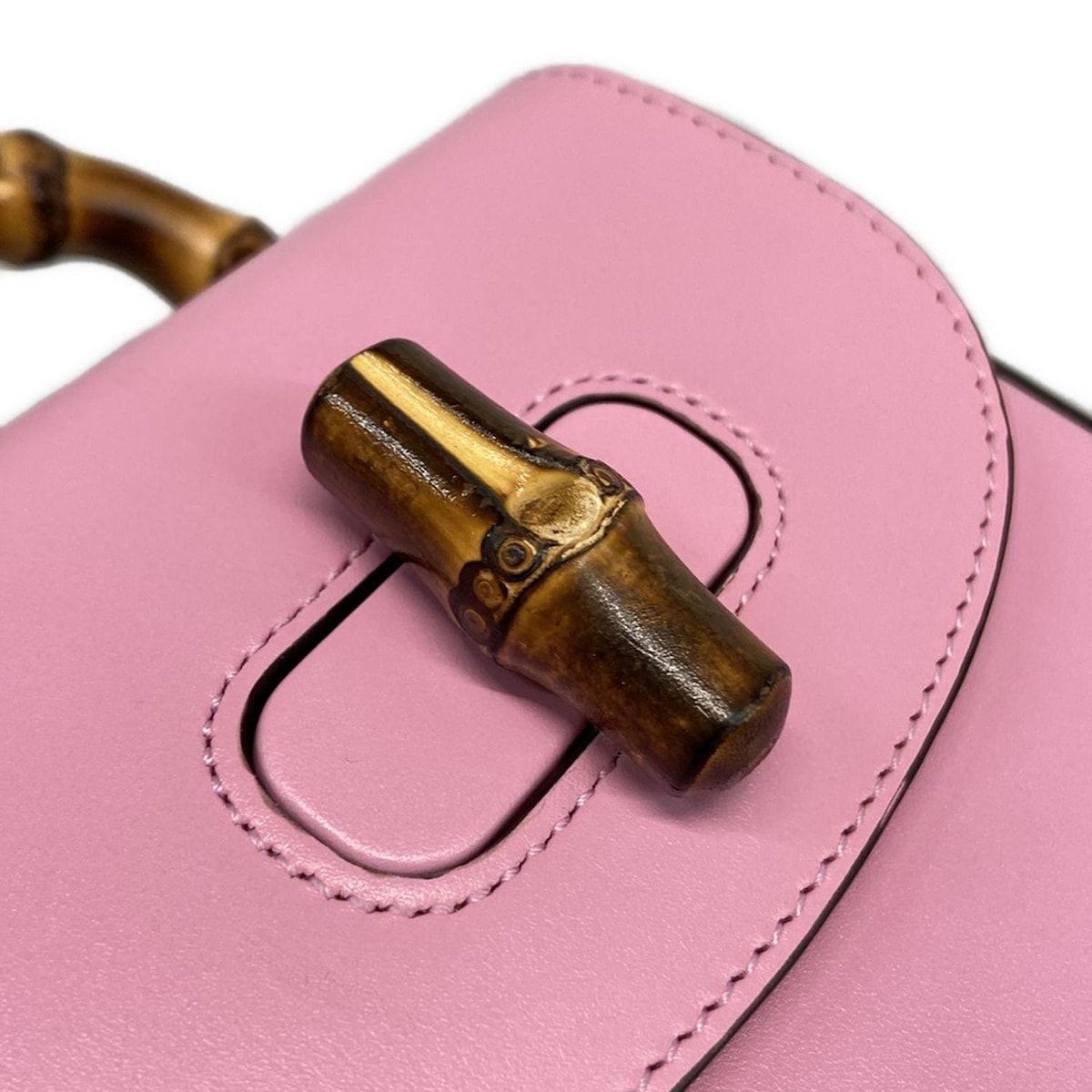 Gucci Handbag Bamboo 702106 Pink Mini Bag Leather