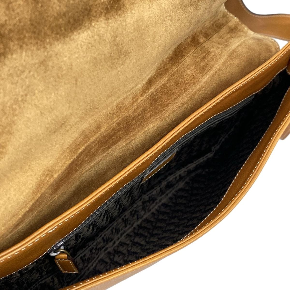 Dior/Christian Dior Shoulder Bag Saddle Bag Light Brown Leather