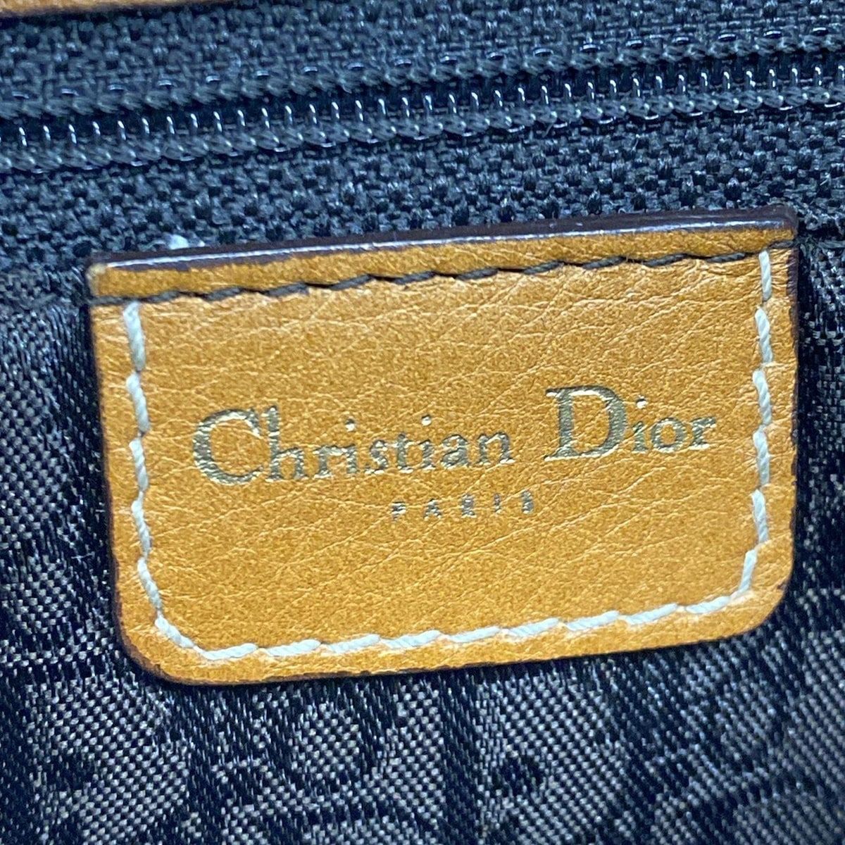 Dior/Christian Dior Shoulder Bag Saddle Bag Light Brown Leather