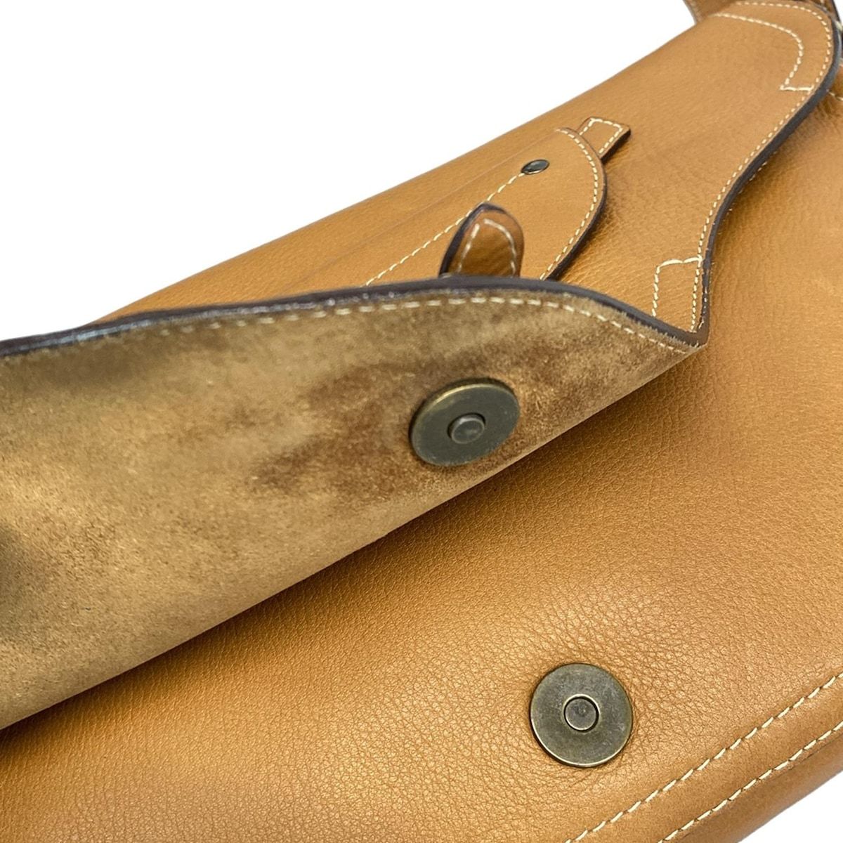 Dior/Christian Dior Shoulder Bag Saddle Bag Light Brown Leather
