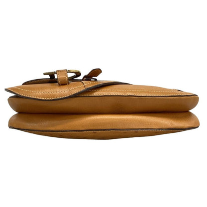 Dior/Christian Dior Shoulder Bag Saddle Bag Light Brown Leather