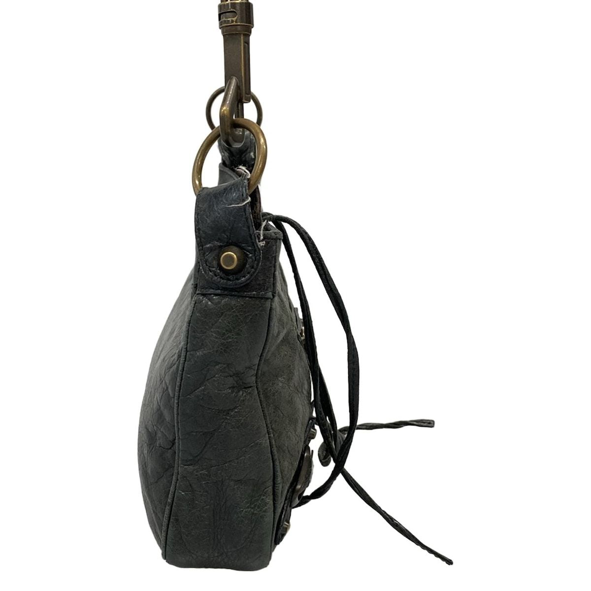 Balenciaga Shoulder Bag the Hip 242803 Dark Green Leather