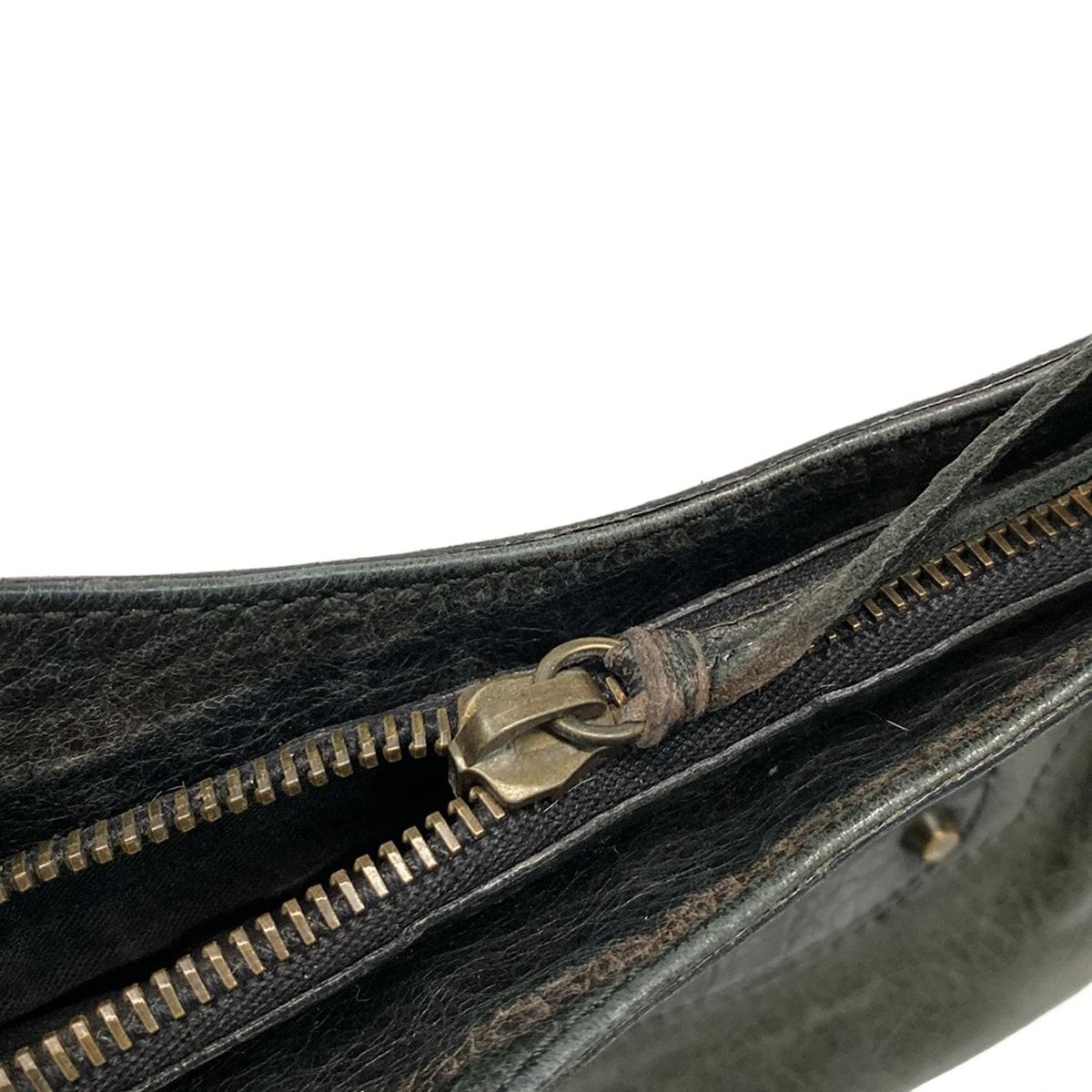 Balenciaga Shoulder Bag the Hip 242803 Dark Green Leather