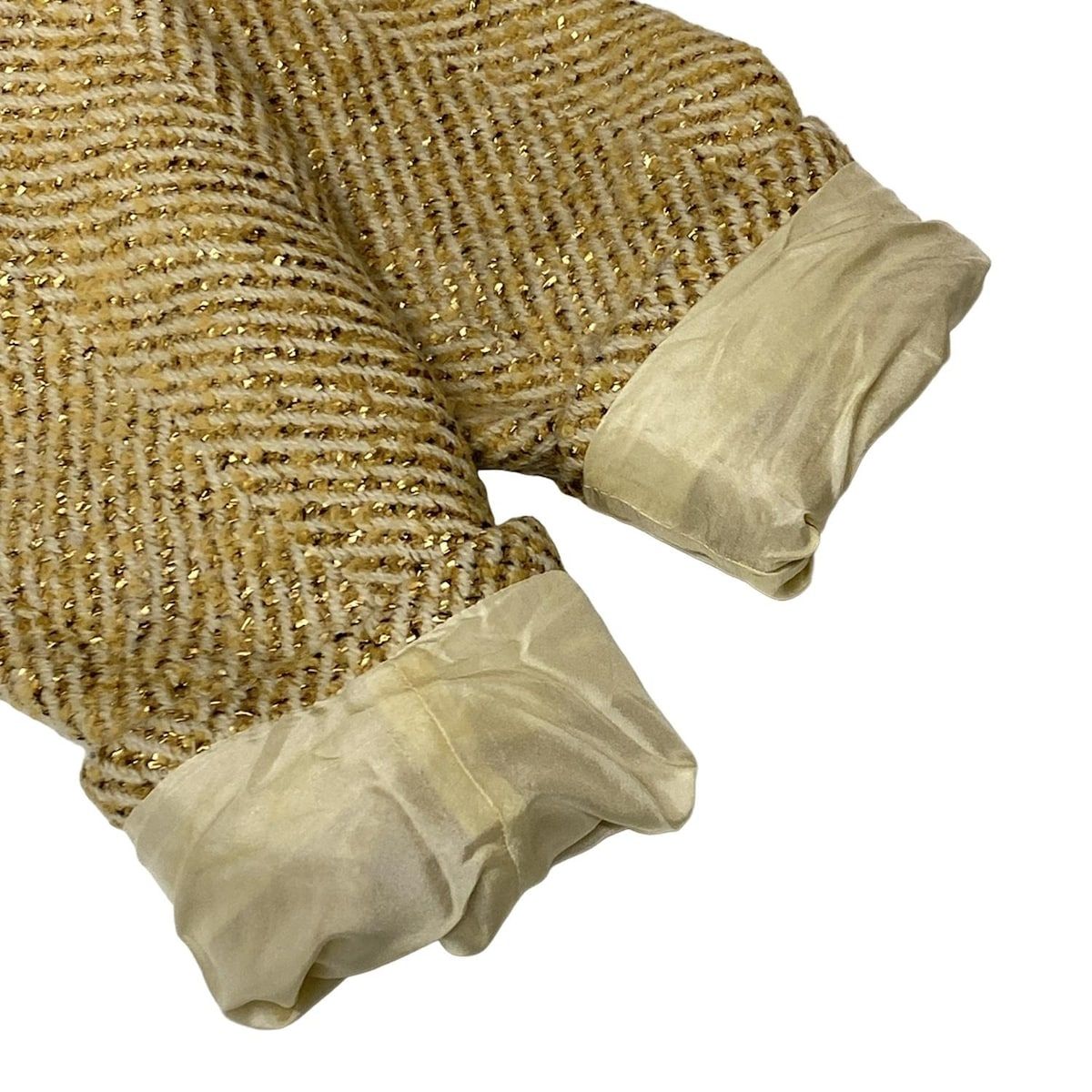 Chanel Jacket Size 46 XL Women's P16174 Beige X Ivory X Gold Long