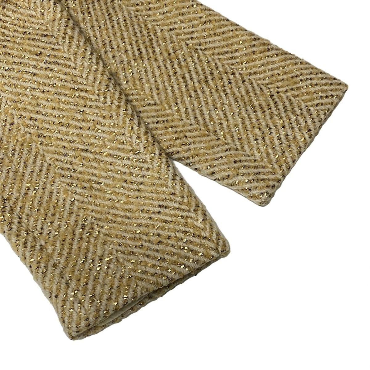 Chanel Jacket Size 46 XL Women's P16174 Beige X Ivory X Gold Long