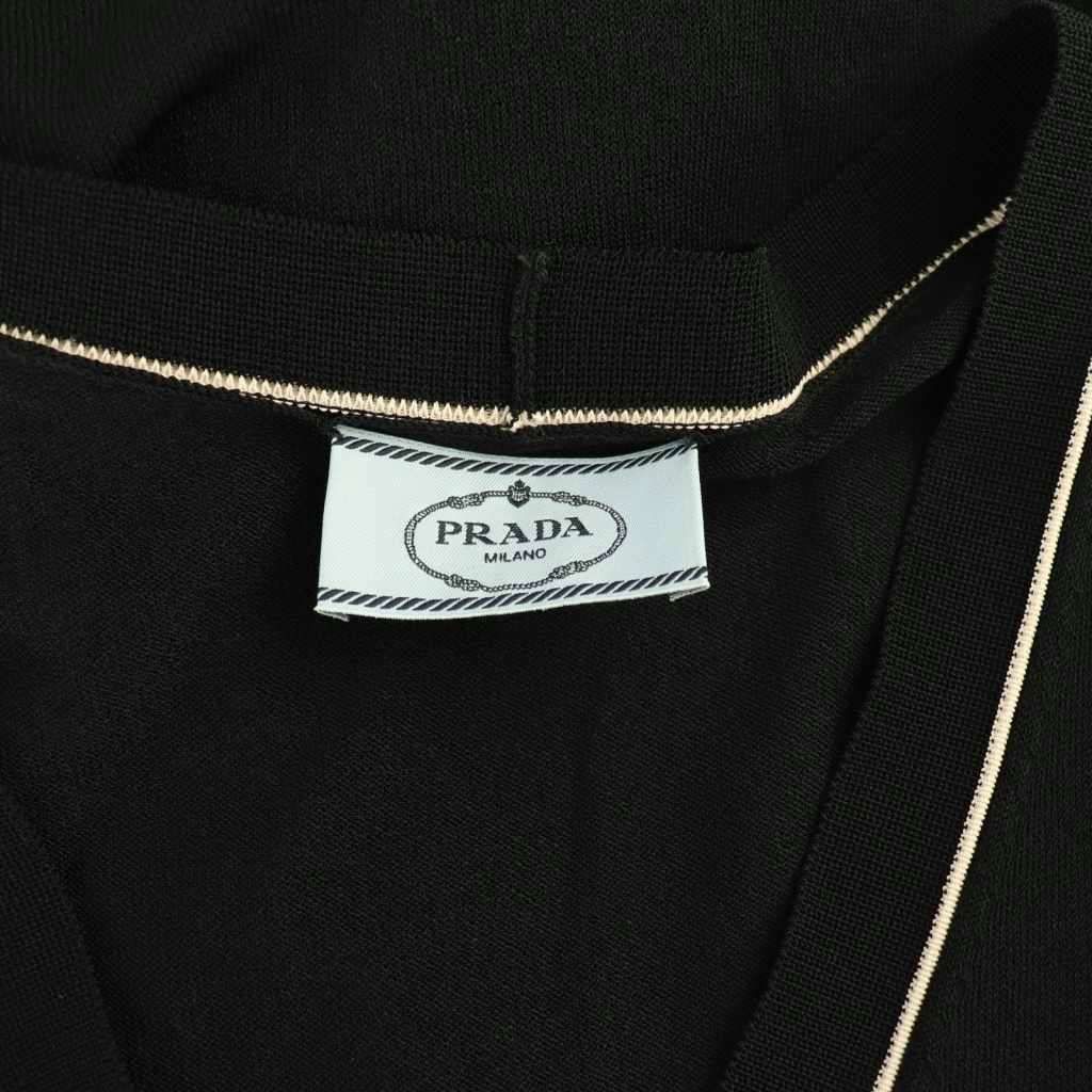 Prada 14 Year Cardigan 38 Black Light Beige /do • Gy57