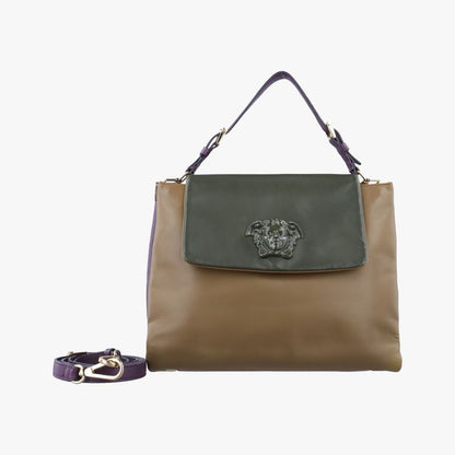 Versace (Versace) VERSACE La Medusa Beige x Green x Purple Leather CLG 264 076