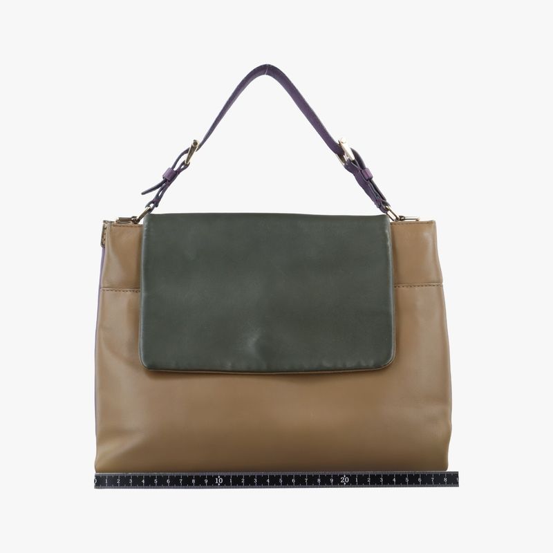 Versace (Versace) VERSACE La Medusa Beige x Green x Purple Leather CLG 264 076