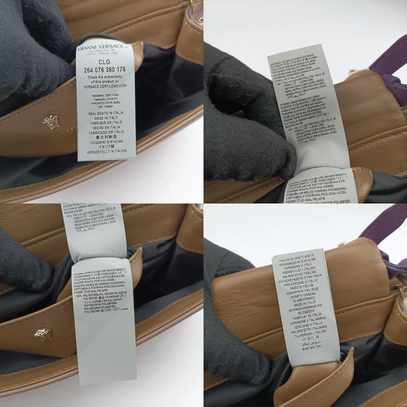 Versace (Versace) VERSACE La Medusa Beige x Green x Purple Leather CLG 264 076