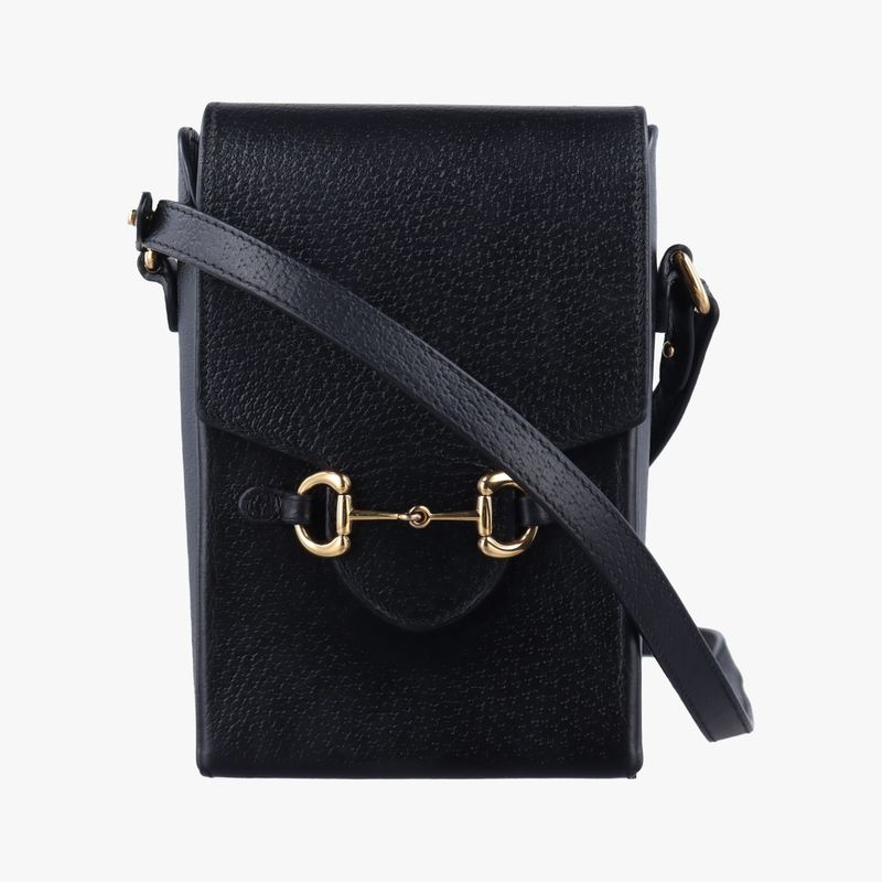 GUCCI Horsebit 1955 Black Leather 732302