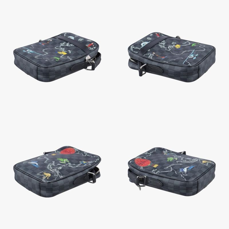 LOUIS VUITTON Danube PM NM Noir Black × Multicolor Damier Graphite N40239 FO4149