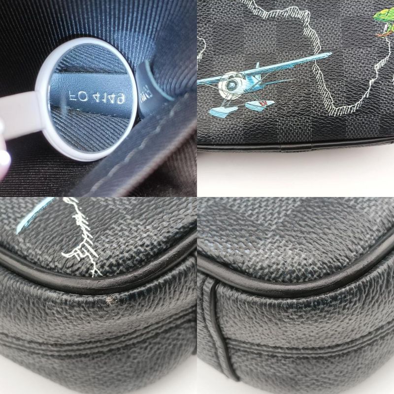 LOUIS VUITTON Danube PM NM Noir Black × Multicolor Damier Graphite N40239 FO4149